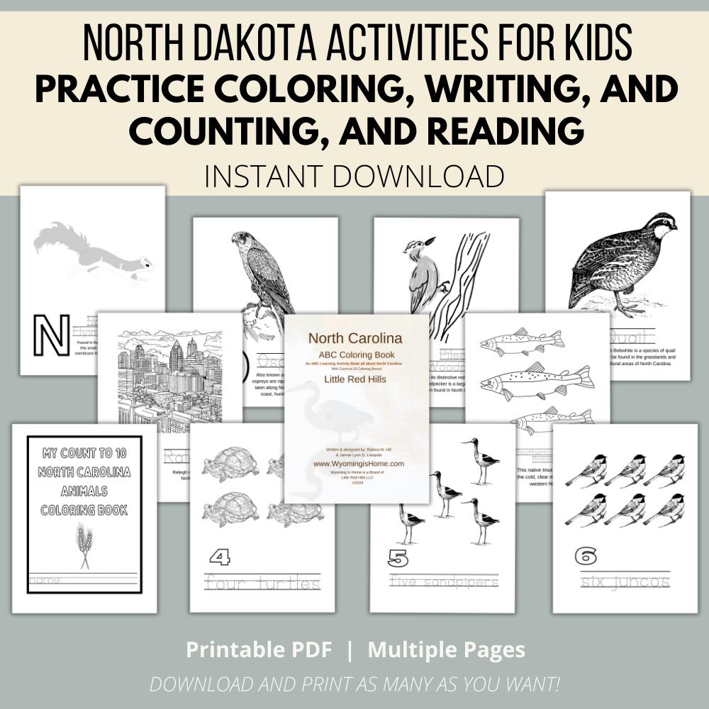 North Dakota ABCs Coloring Book