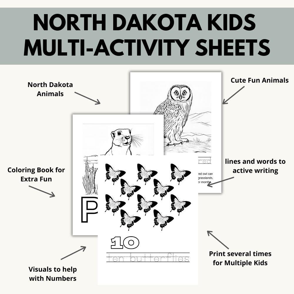 North Dakota ABCs Coloring Book