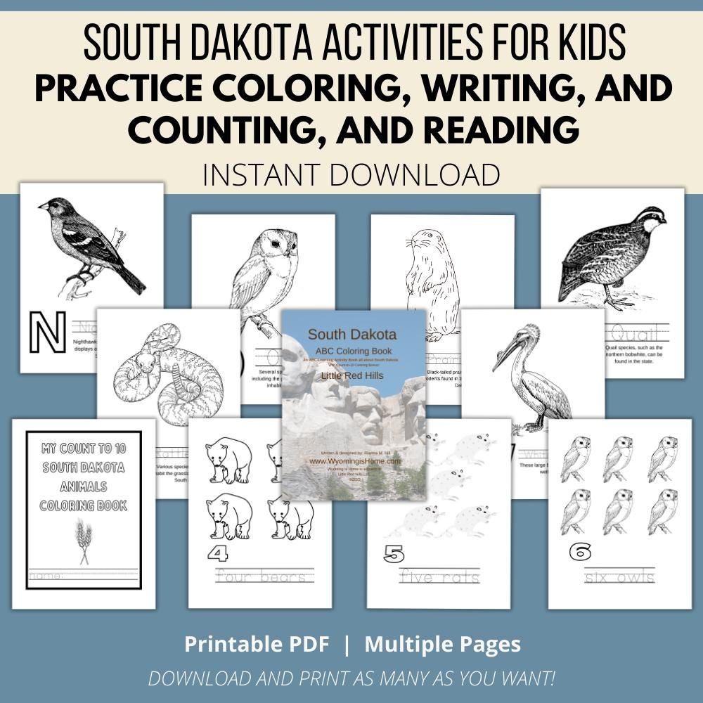 South Dakota ABCs Coloring Book