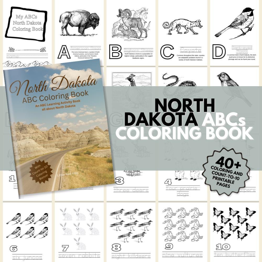 North Dakota ABCs Coloring Book