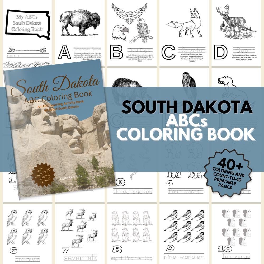 South Dakota ABCs Coloring Book
