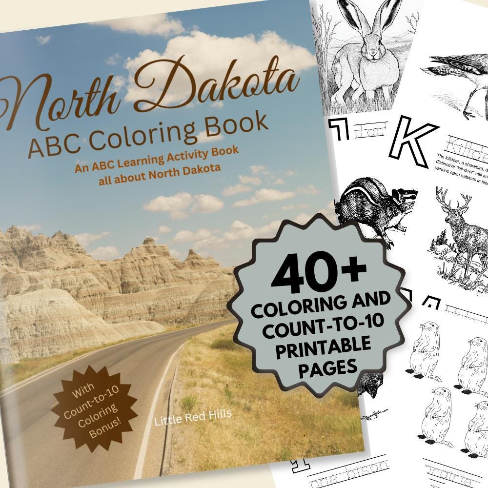 North Dakota ABCs Coloring Book