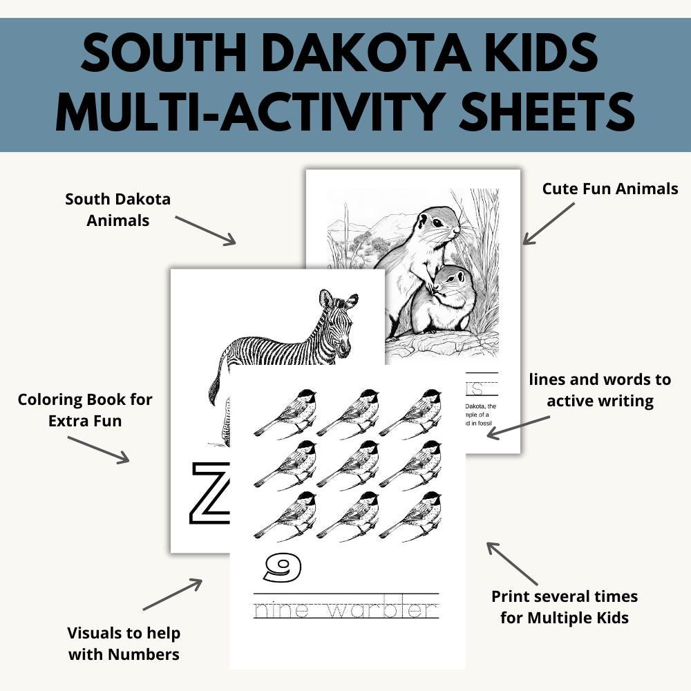 South Dakota ABCs Coloring Book